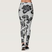 Elegant Black Floral Lace Leggings (Achterkant)
