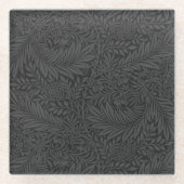 Elegant Black Floral Larkspur Botanisch Glazen Onderzetter (Voorkant)