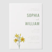 Elegant Black Floral Lilies Vellum Uitnodigingen (Voorkant)