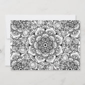 Elegant Black Floral Mandala White Design Kaart (Achterkant)