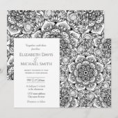 Elegant Black Floral Mandala White Design Kaart (Voorkant / Achterkant)