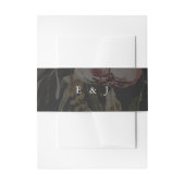 Elegant Black Floral Monogram Weddenschap Uitnodigingen Wikkel (Voorkant Voorbeeld)