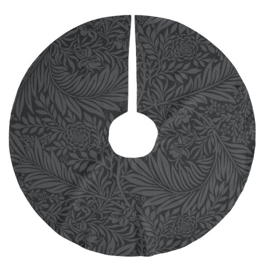 Elegant Black Floral Pattern Kerstboom Rok (Voorkant)