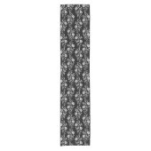 Elegant Black Floral Pattern Korte Tafelloper (Voorkant)