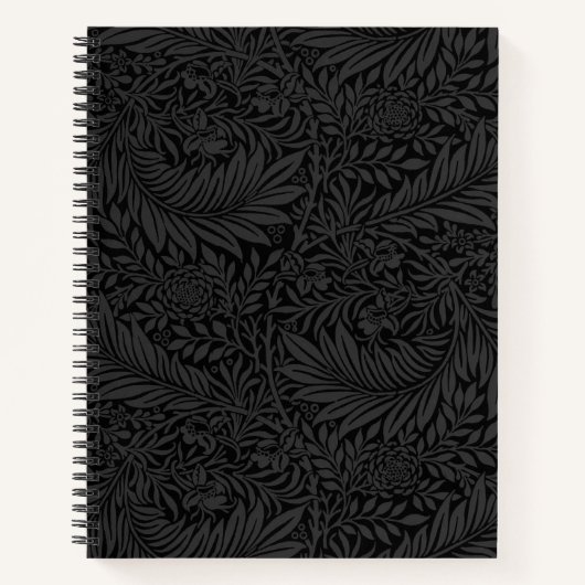 Elegant Black Floral Pattern Notebook Notitieboek (Voorkant)