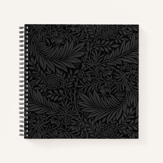 Elegant Black Floral Pattern Notebook Notitieboek (Voorkant)