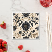 Elegant Black Floral Pattern Servet (Insitu)