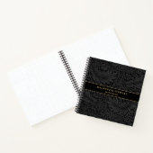 Elegant Black Floral Pattern Sketchbook Notitieboek (Binnen)