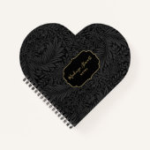 Elegant Black Floral Pattern Sketchbook Notitieboek (Voorkant)