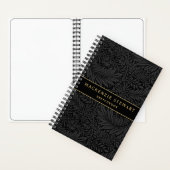 Elegant Black Floral Pattern Sketchbook Notitieboek (Binnen)