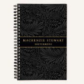 Elegant Black Floral Pattern Sketchbook Notitieboek (Voorkant)