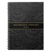 Elegant Black Floral Pattern Sketchbook Notitieboek (Voorkant)