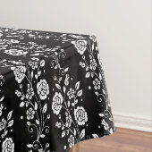 Elegant Black Floral Pattern Tafelkleed (Voorbeeld)