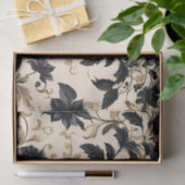 Elegant Black Floral Pattern Tissuepapier (Geschenk)