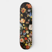 Elegant Black Floral Persoonlijk Skateboard (Voorkant)