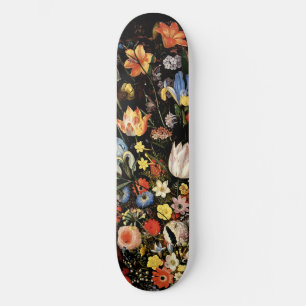 Elegant Black Floral Persoonlijk Skateboard