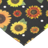 Elegant Black  Floral Sunflower Polka Dots Tafelkleed (Gekanteld)