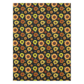 Elegant Black  Floral Sunflower Polka Dots Tafelkleed (Voorkant)
