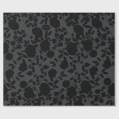 Elegant Black Floral Vine op houtskool grijs Cadeaupapier (Vlak)