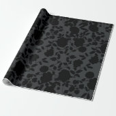 Elegant Black Floral Vine op houtskool grijs Cadeaupapier (Uitgerold)
