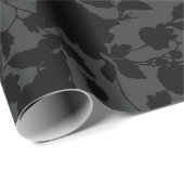 Elegant Black Floral Vine op houtskool grijs Cadeaupapier (Rol Hoek)