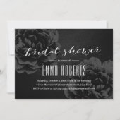 Elegant Black Floral Vrijgezellenfeest Kaart (Voorkant)