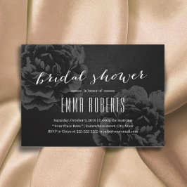 Elegant Black Floral Vrijgezellenfeest Kaart