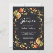 Elegant Black Floral Vrijgezellenfeest Kaart (Voorkant)