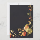 Elegant Black Floral Vrijgezellenfeest Kaart (Achterkant)