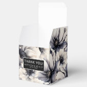 Elegant Black Floral Wedding Bedankdoosjes (Geopend)