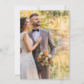 Elegant black Floral Wedding Invitation Kaart (Achterkant)