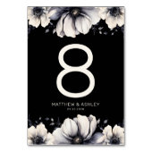 Elegant Black Floral Wedding Kaart (Achterkant)