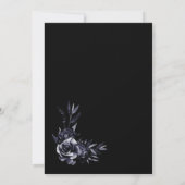 Elegant Black Floral Wedding Kaart (Achterkant)