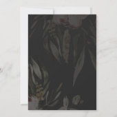 Elegant Black Floral Wedding Kaart (Achterkant)