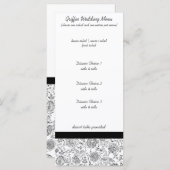 Elegant Black Floral Wedding Menus Menu (Voorkant / Achterkant)