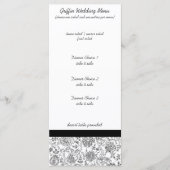 Elegant Black Floral Wedding Menus Menu (Voorkant)