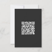 Elegant Black Floral Wedding RSVP met QR-code (Achterkant)