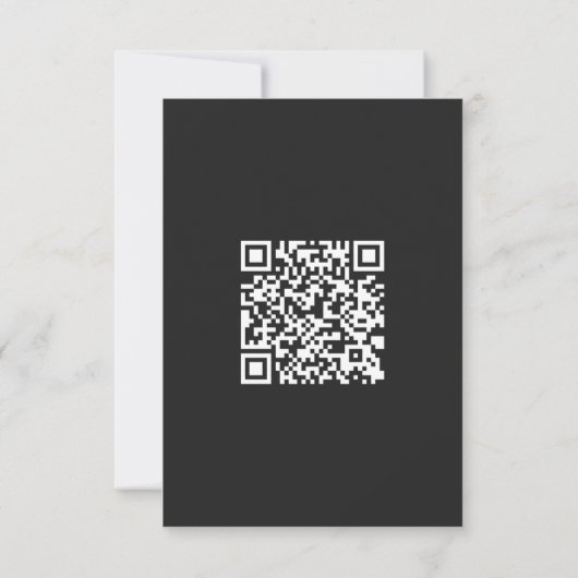 Elegant Black Floral Wedding RSVP met QR-code (Achterkant)