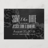Elegant Black Floral Wedding Save the Date Aankondigingskaart (Voorkant)
