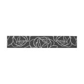 Elegant Black Floral Wedding Uitnodigingen Wikkel (Vlak)