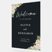 Elegant Black Floral Wedding Welcome Sign Acryl Bord (Hoek)