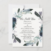 Elegant Black Floral Wreath Vow-verlenging Kaart (Voorkant)