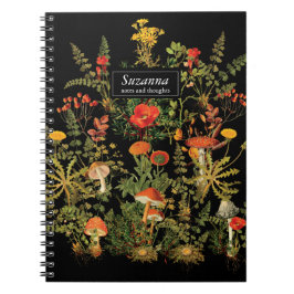 Elegant Black Florals Botanische Herfst Notitieboe Notitieboek