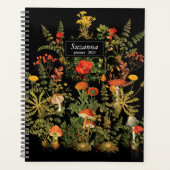 Elegant Black Florals Botanische Herfst Notitieboe Planner (Voorkant)