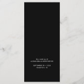 Elegant Black Flourish Calligraphy Wedding Dinner Menu (Achterkant)