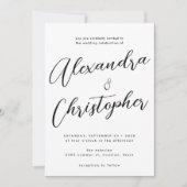 Elegant Black Flourish Calligraphy Wedding Kaart (Voorkant)