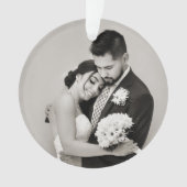 Elegant Black Flourish Wedding Photo Monogram Ornament (voorkant)