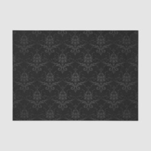 Elegant Black Flower Floral Damask Tissuepapier