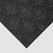 Elegant Black Flower Floral Damask Tissuepapier (Detail)