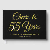 Elegant Black Foil Cheers to 55 Years Gastenboek (Voorkant)